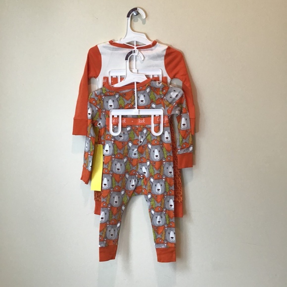 Cat & Jack Boys Orange Bear 3T Pajama Set - Picture 4 of 4